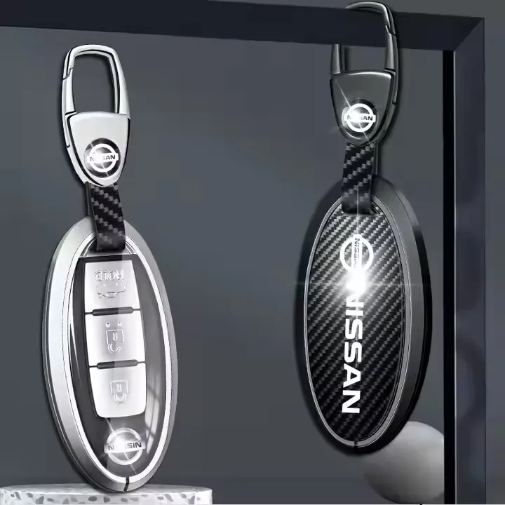 Professional Factory Supply Aluminum alloy Leather Case For Car Keys Cover For Nissan SUNNY TIIDA Almera
