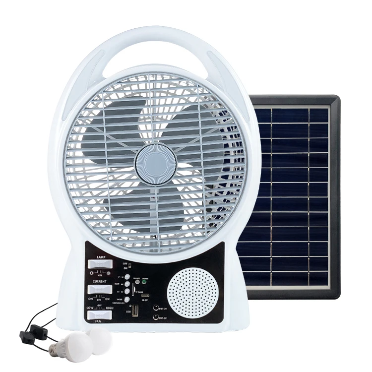 Wholesale Portable Home Outdoor Rechargeable 8 Inch Bluetooth Table Fan Solar Electric Fan With Solar Panel