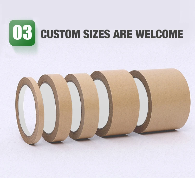 Wholesale Custom Logo Water-free Self-adhesive Kraft Paper Tape for Photo Frame Back Panel Painting Frame