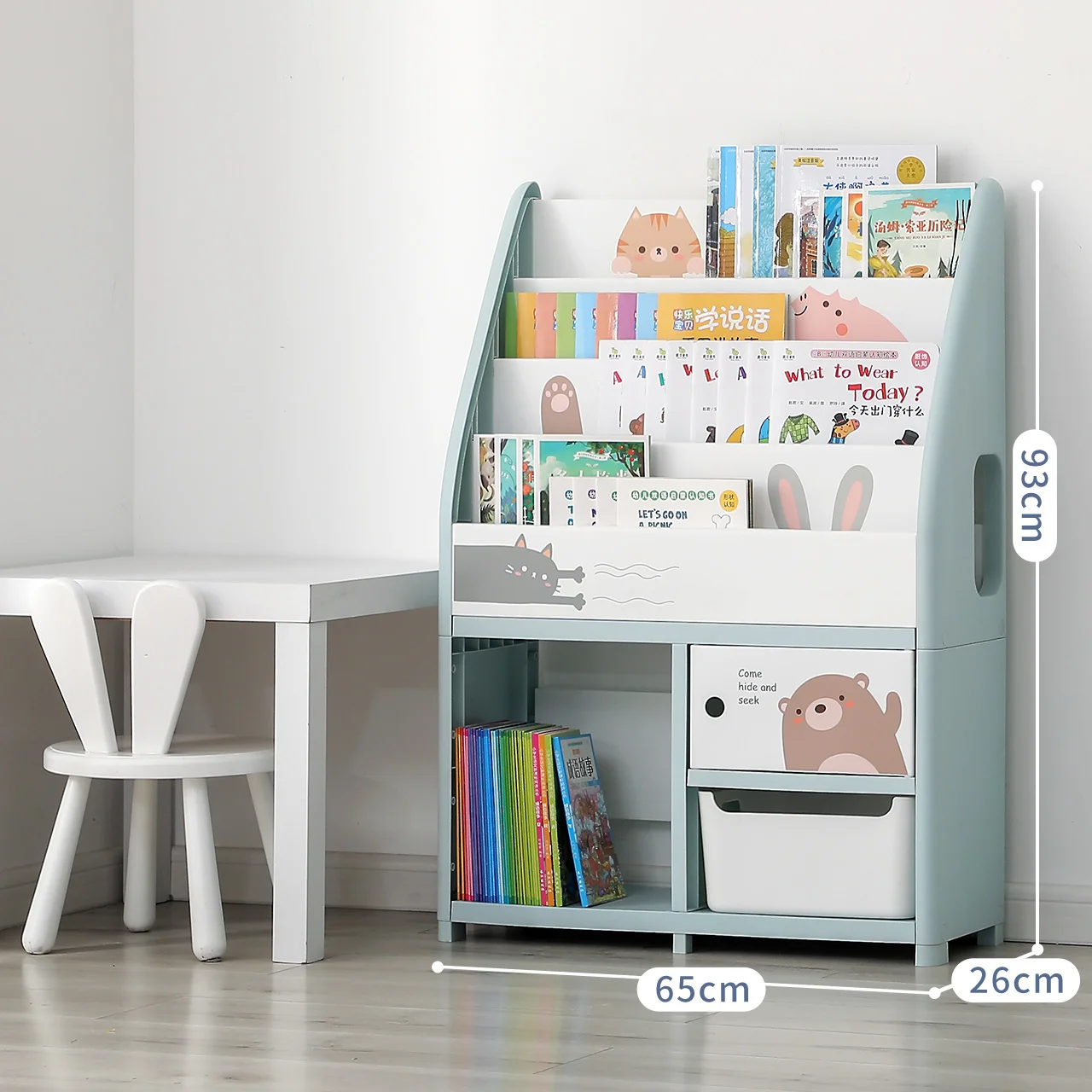 RTS Plastic Kids Furniture Book Shelf Baby Chest Corner Cupboard Rack Drawer Toys Storage Bookshelf Children Cabinets
