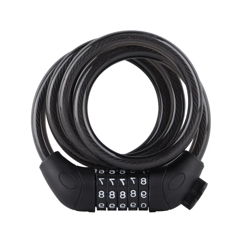 Cable Lock Good with 5 Digit Combination Anti-theft Riding Accessory Motorbike Cable Lock Easy-to-Use