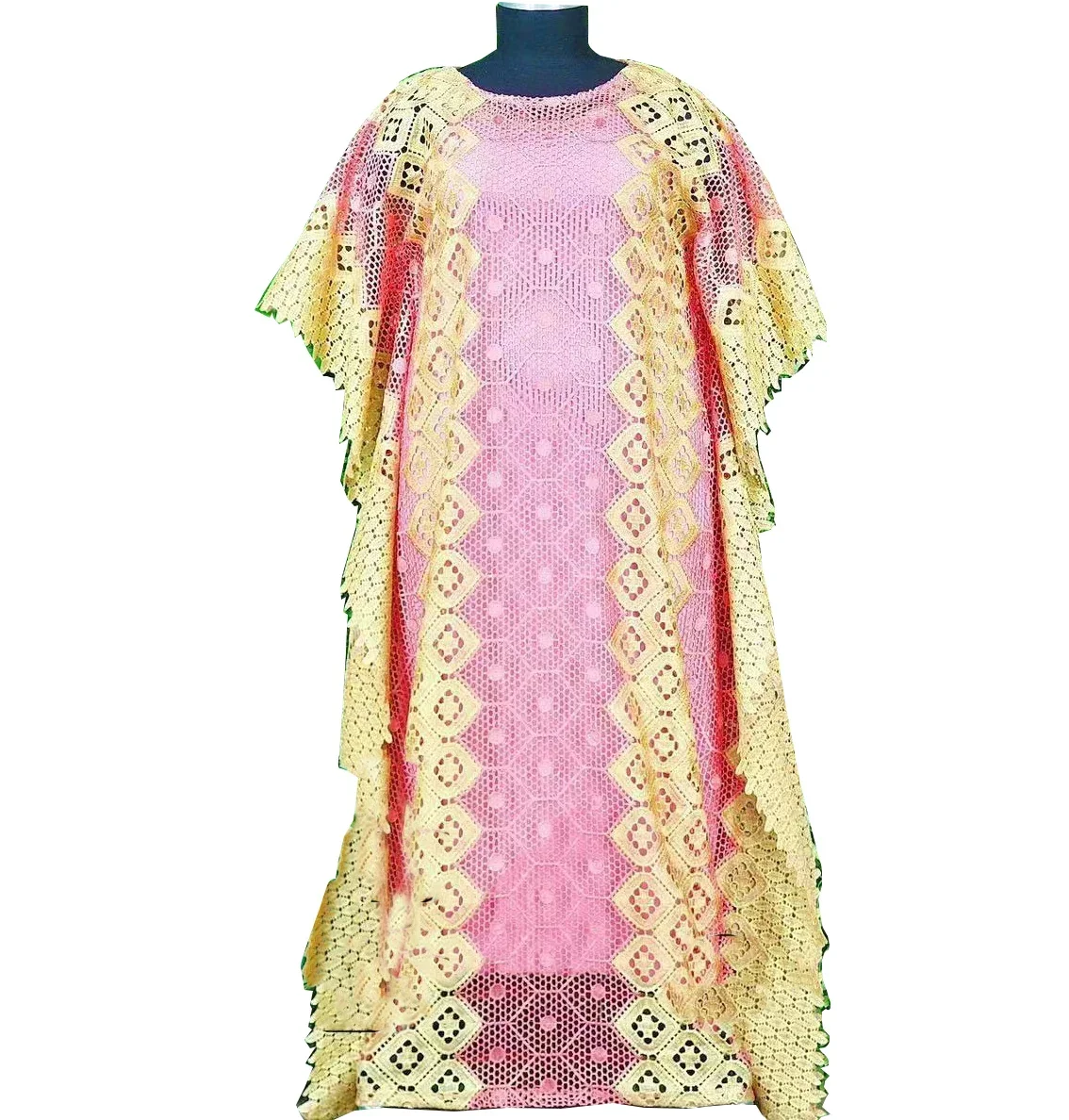 L7590 African Women Clothing Dashiki Abaya Stylish Loose Long Evening Maxi Dresses + Inside Skirt Free Size Dancing Party