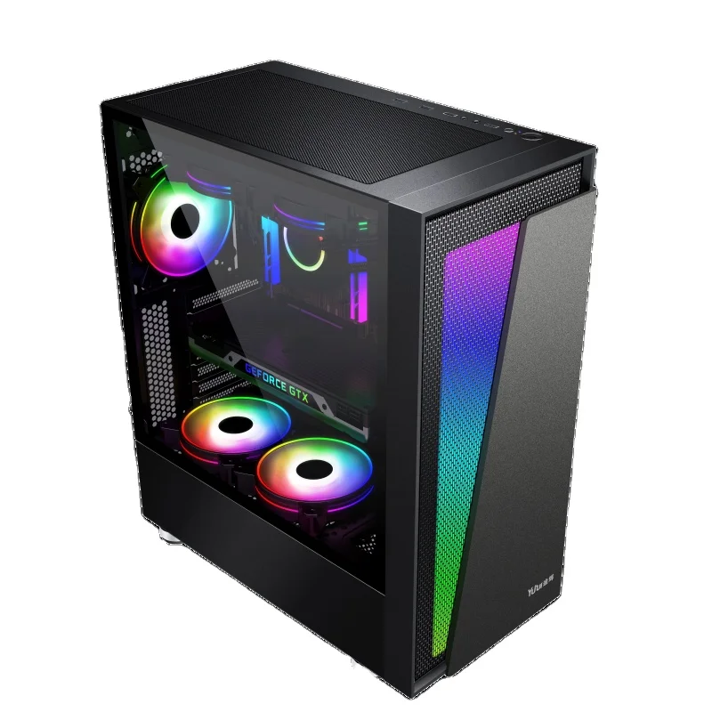 SAMA 3705 OEM Gaming ARGB Strip Computer Case Strong Cooling Pc Case ATX Full Tower Desktop Left Tempered Glass (4mm) Audio,usb