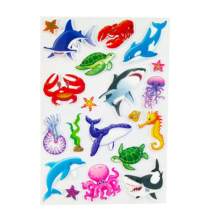 Marine life thick washable leave no residue House Gel Sticker Window Clings