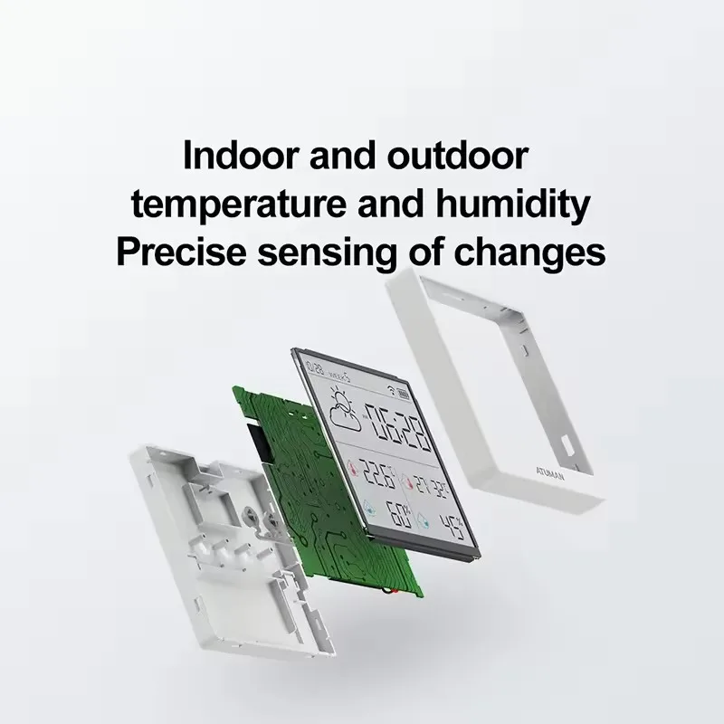 New Duka TH3 Smart Thermohygrometer Indoor Accurate Temperature Digital Monitor Clock Display