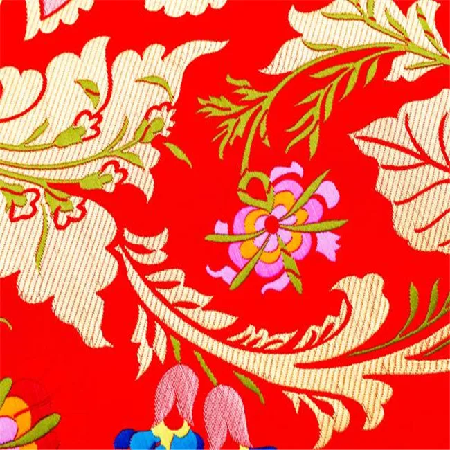 Discount Price Chinese Tibetan Style Brocade Pattern Luxury Gorgeous Design Jacquard Polyester Fabric for Apparel