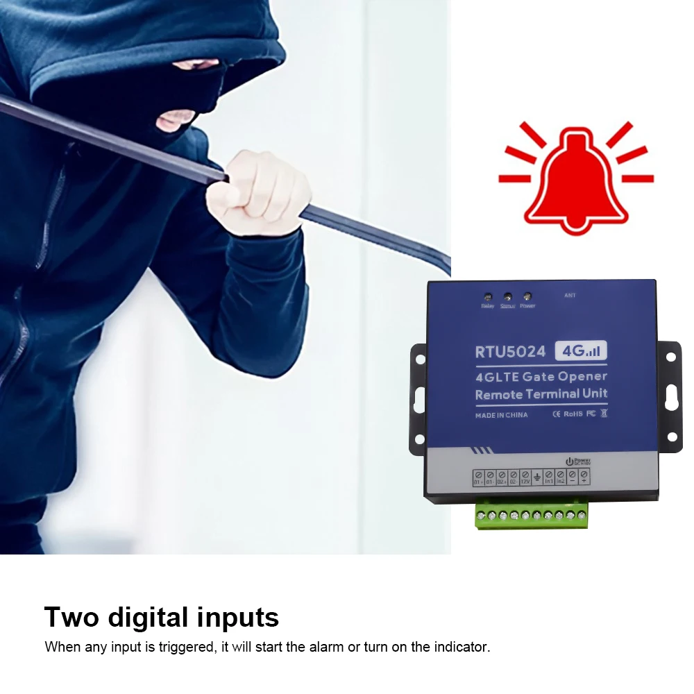 RTU5024 4G LTE SMS Free Call Door Access Wireless Remote Control Gate Garage Door Opener Automatic Gsm Relay Gsm Gate Opener