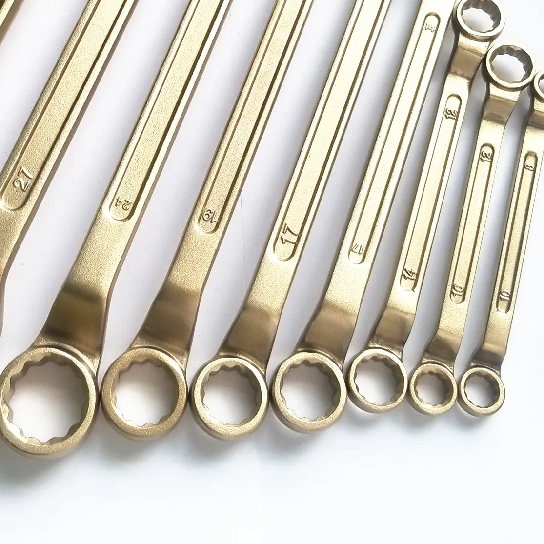 intrinsically safe tools Al-Cu Al-Bronze double ring spanner set 6*7-30*32mm