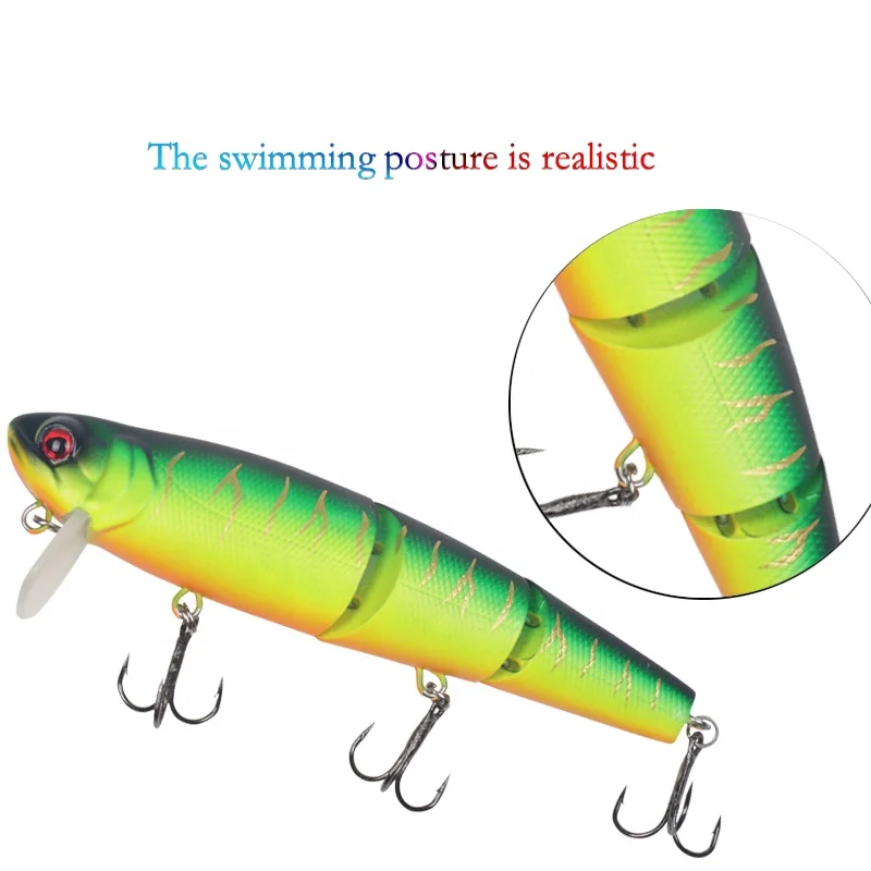 1 шт. приманка 3 секции Топ воды крюк Crankbait 11 5 см 20 5g Crazy воблеры шарнирные Minnow приманки для ловли