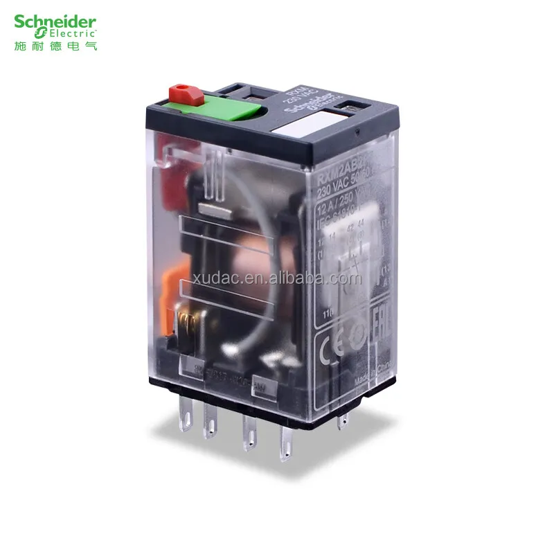 New & Original Intermediate Relay RXM2AB2P7 8 Pin 12A AC230V RXM miniature relay, 2 C/O 230 V AC 12 A, with LED