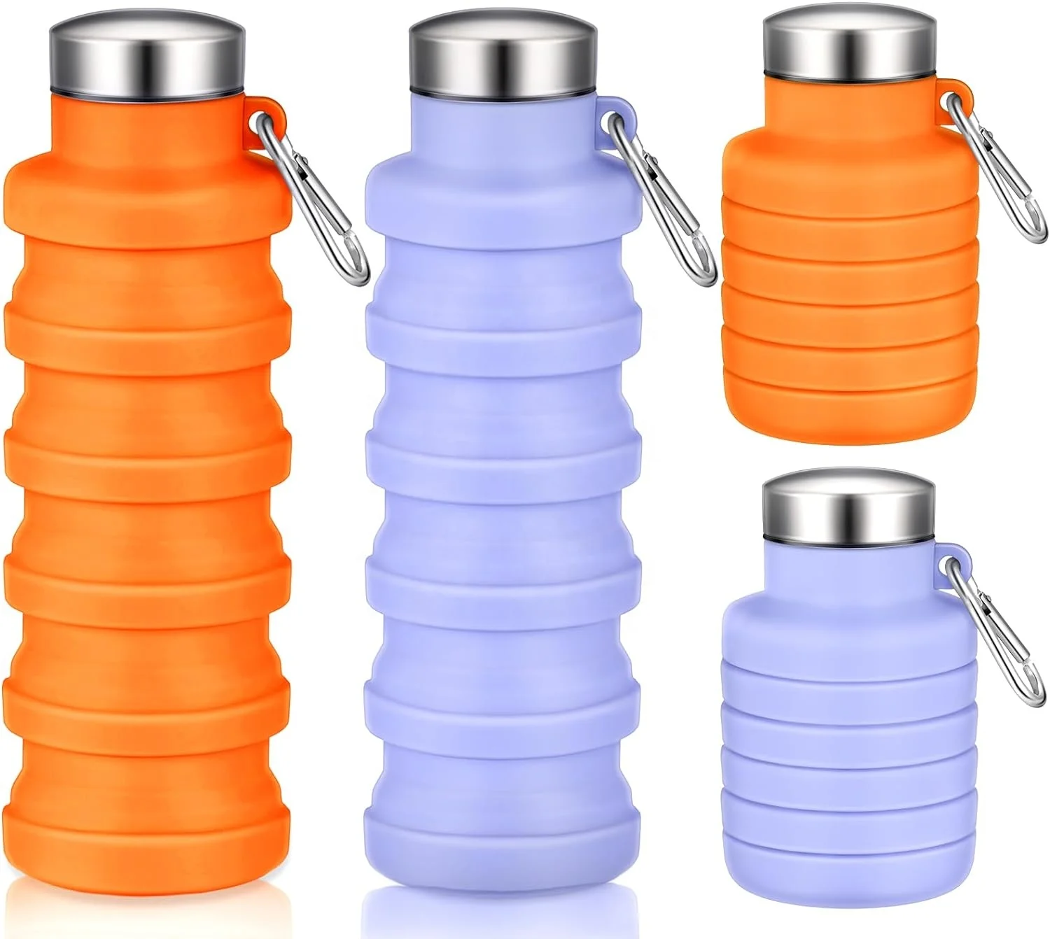 Hot selling Portable Outdoor Silicone Sports Collapsible Travel Folding Bottle Foldable Water Bottle for Hiking Camping