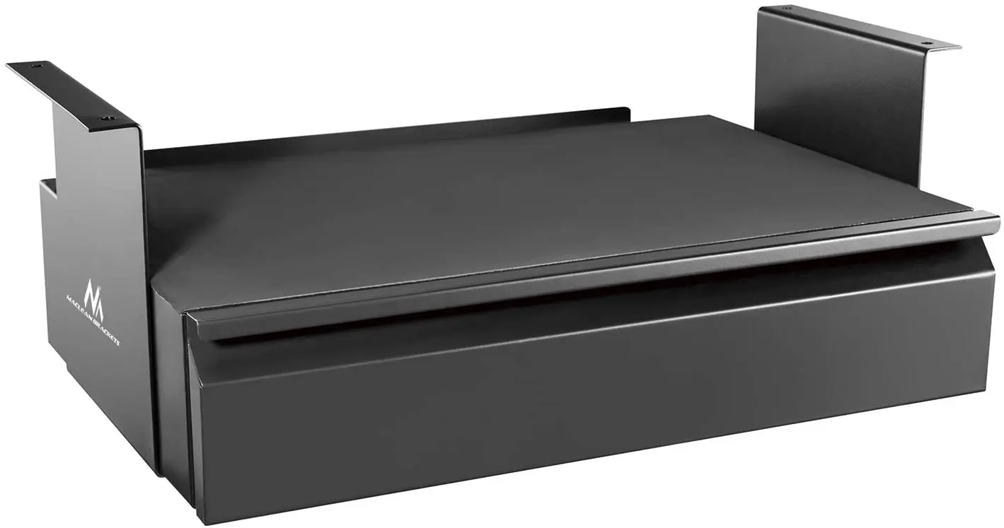 White black color  inch Slim Under Desk Pull-Out Storage Office Mounted Sliding Metal Drawer For Standing Desk