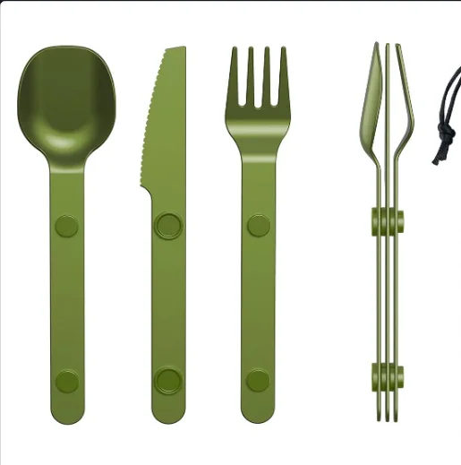 Portable & Reusable Travel Flatware Magnetic tableware Camping Utensils Set