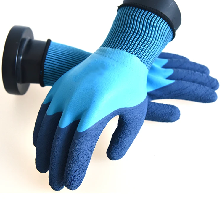 Hand Protection Woman Waterproof Safety Sandy Latex Coated Glove