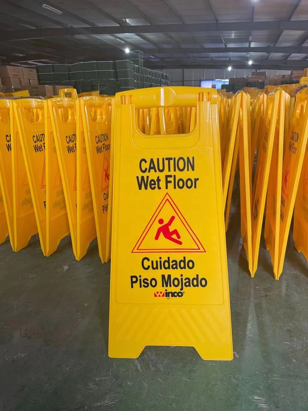 2023 Yellow wet floor caution plastic warning safety wet floor sign board for sale in public