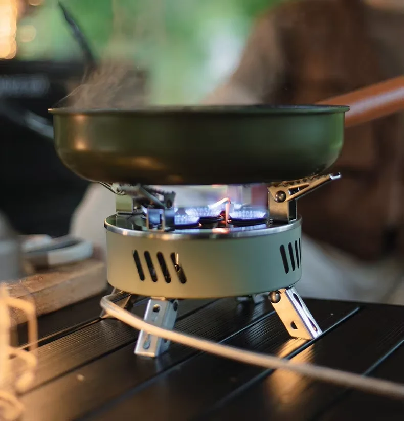 Portable Outdoor Camping Butane Cooking Gas Stove Camping Cookware Card Magnetic Stove Hiking Foldable Single Cylinder Burner
