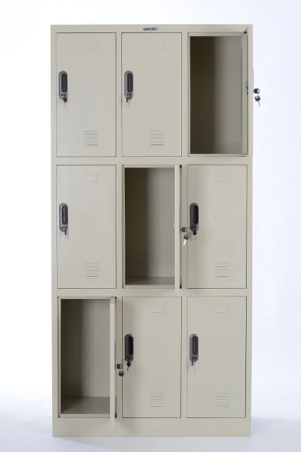 Factory directly supply modern design office furniture 9 door steel clothes storage cabinet wardrobe locker