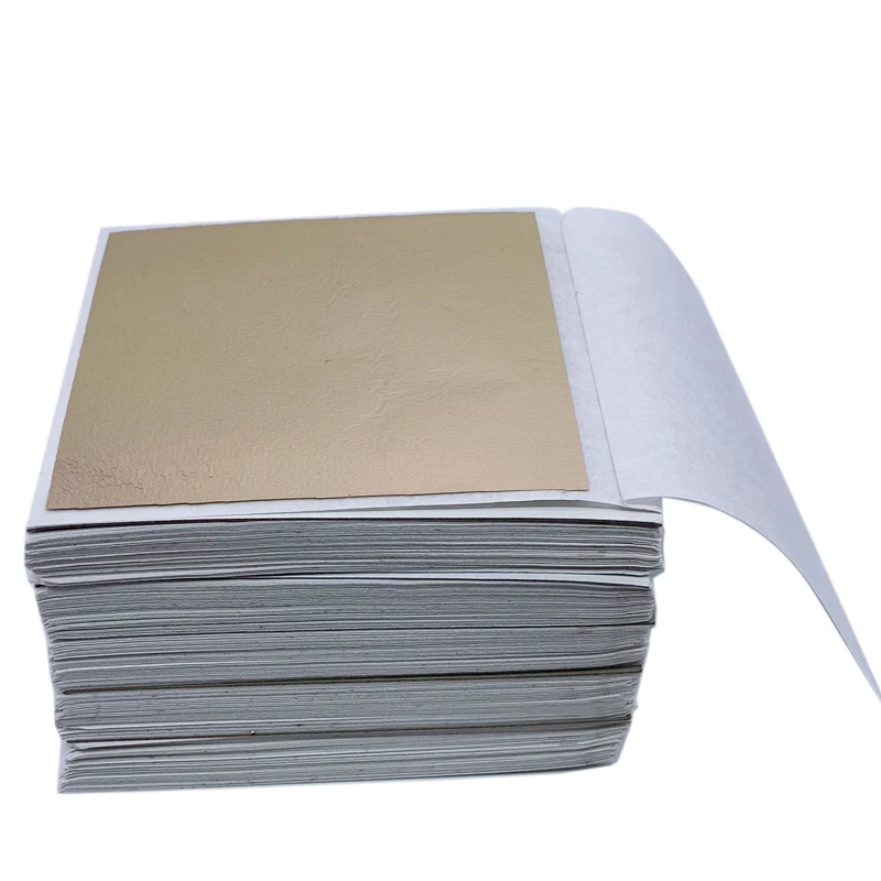 Best Price Colorful Antique Gold Taiwan Imitation Gold Leaf Foil Paper Sheets 8 X 8.5 Cm 500 Pcs Per Package