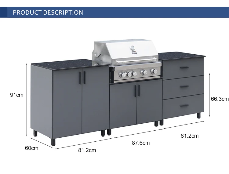 JN01  Outdoor Kitchen Aluminum PVC Board Modular bbq grill outdoor kitchen