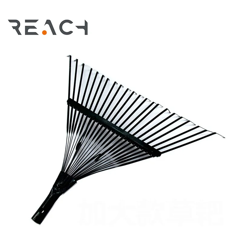 22 Teeth steel adjustable garden grass leaf rake with folding head for cleaner