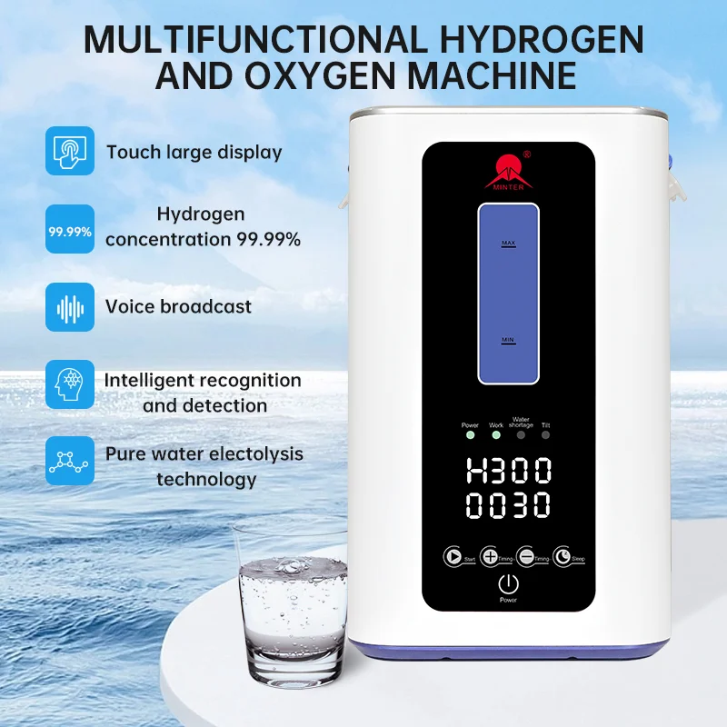 Home Use Portable Hydrogen Therapy Machine SPE/PEM Technology 99.99% High Purity Hydrogen Water Generator