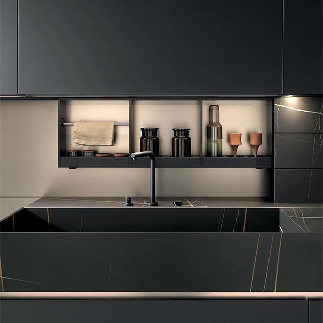 Современный пользовательский лак современные кухонные шкафы дизайн кухни 304 нержавеющая сталь лак деревянные кухонные аксессуары