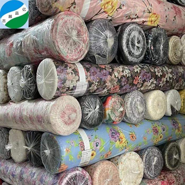China textile woven 100% polyester floral chiffon crepe print fabric print stock lot