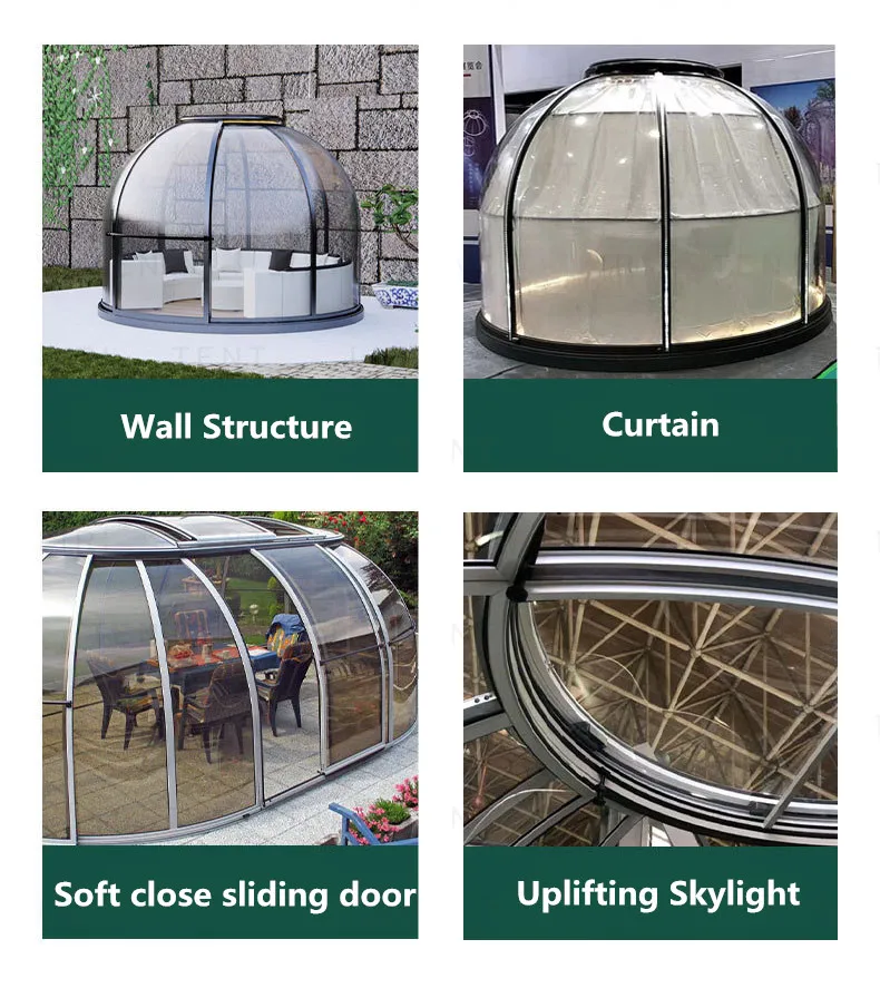 High quality outdoor canopy aluminum profile frame pc board event dome trade show tent with LED light