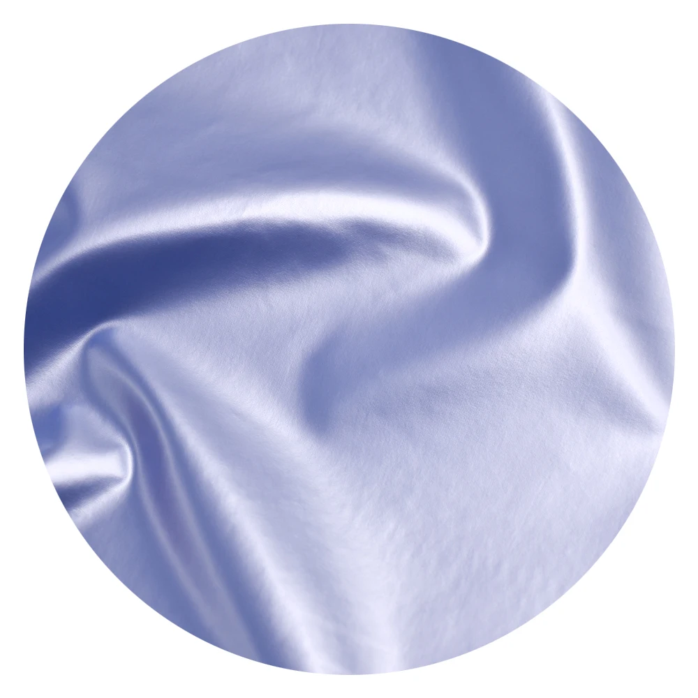 Wholesale leather Pongee fabric Silver reflection down jacket fabric windproof taffeta artificial PU material  for garment