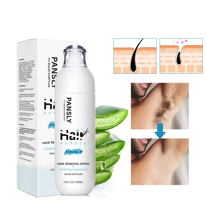 New Pansly 100ml Pubic Hair Removal Spray Cream At Home Use Removal Hair Oil for Whole Body