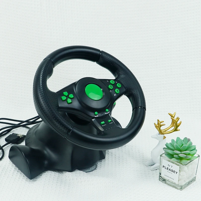 Course Manual Racing Car Speed Usb Video Game Steering Wheel Control And Pedals For Xbox 360 Ps2 Ps3 Pc