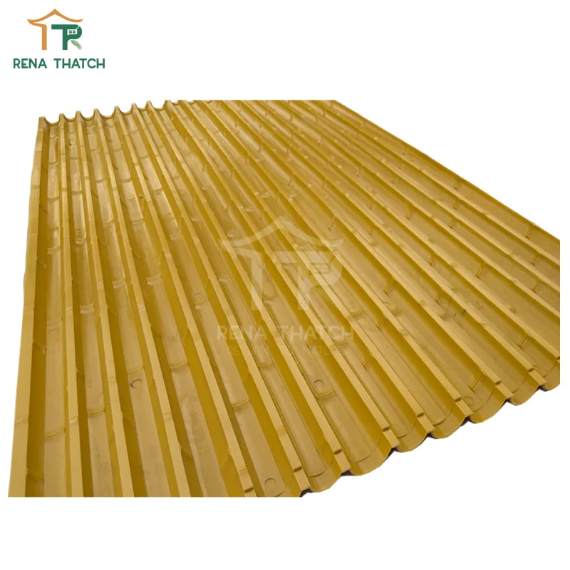 Weather resistant Fireproof artificial bamboo fence panels plastic bamboo screening synthetic bamboo lattice