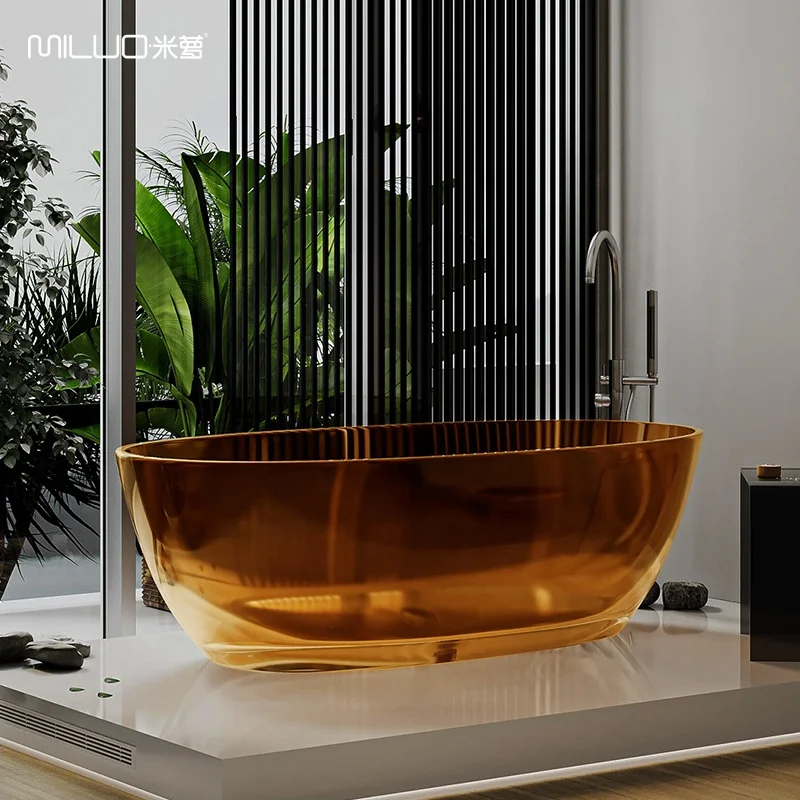 Composite stone bath tubs artificial stone freestanding bathtub crystal colored bathtubs