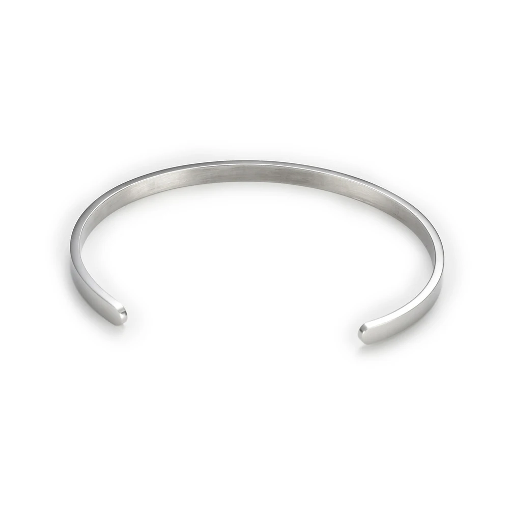 China Manufacturer Factory Price Personalized Custom Adjustable Lucky Open Stainless Steel Bracelet