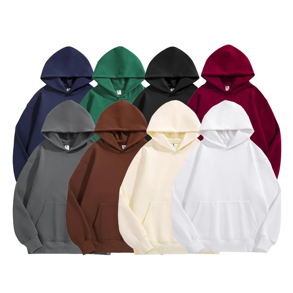 Custom 500 Gsm Heavyweight Drop Shoulder Hoodie Wholesale Blank 100% Cotton Oversized Hoodie for Men