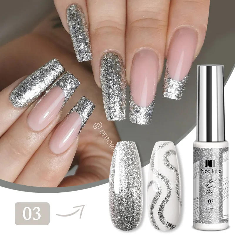 3d 12 Colors Uv Gel Line Drawing Nail Lines 2022 8ML Nails Supplies Salon Gel Nail Polish