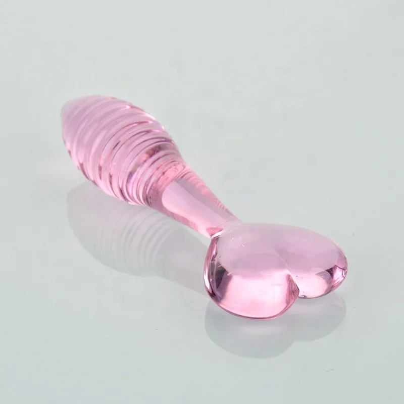 Factory Supply In Stock Cheap Mini Transparent Pink Glass Dart Model Butt Plug Doomerang Model Glass Sex Toy for Sex Enjoyment