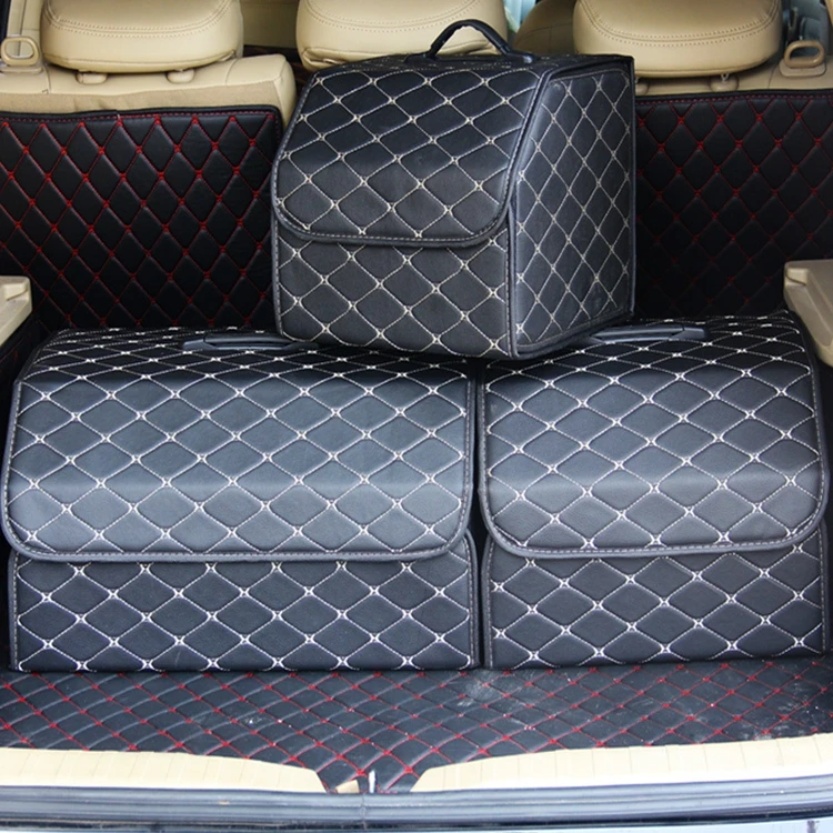 Wholesale Car Trunk Storage Box Car Multifunctional Folding Leather Car Trunk Organizer