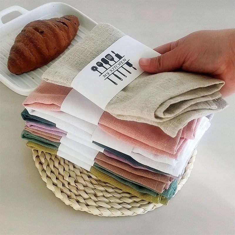 Chinese Factory Cheap 8 colors Soft Plain Linen Napkins Rustic Style 40*40 Textile Napkin Towel for Dinning