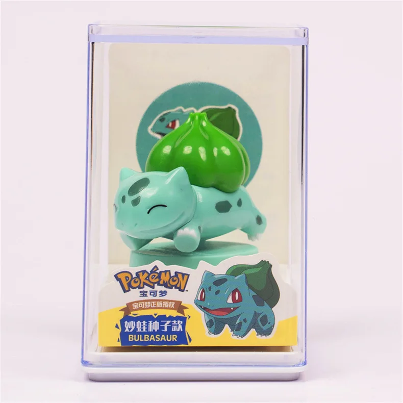 9Pcs/Set Poke moned Action Figures Toys with Acrylic Box Anime Pikachu Eeve Action Dolls Blind Boxes Kids Toy Decoration