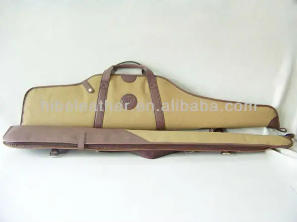 Double leather canvas gun cover folded bags slip hunting accessory