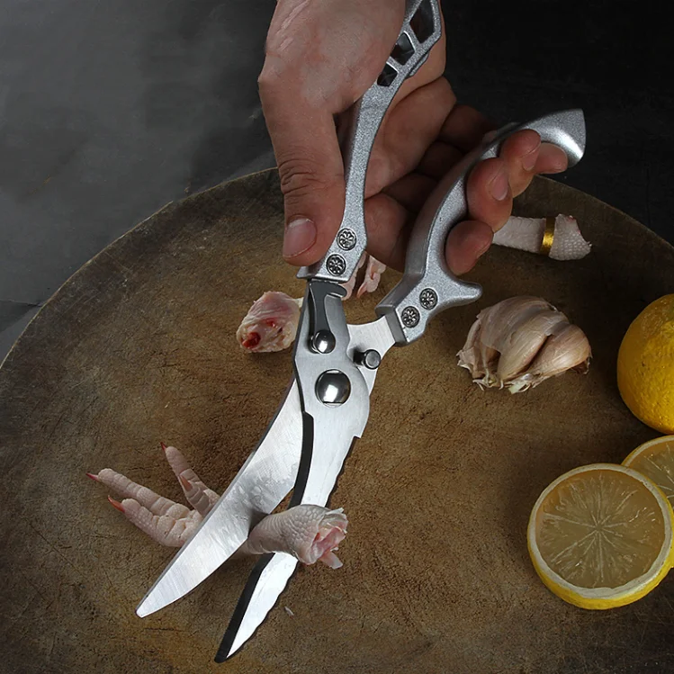 New Stainless Steel Detachable Heavy Duty Chicken Bone Scissors Alloy Handle Kitchen Scissors