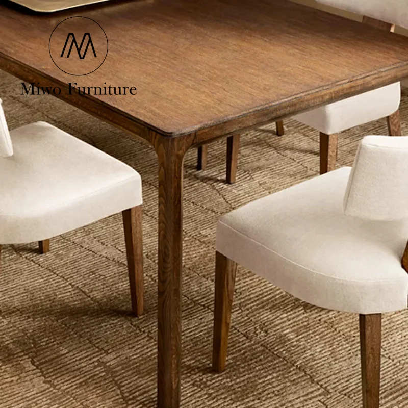 Luxury exquisite American wooden rectangle table set modern hotel villa house custom restaurant furniture banquet Dining table