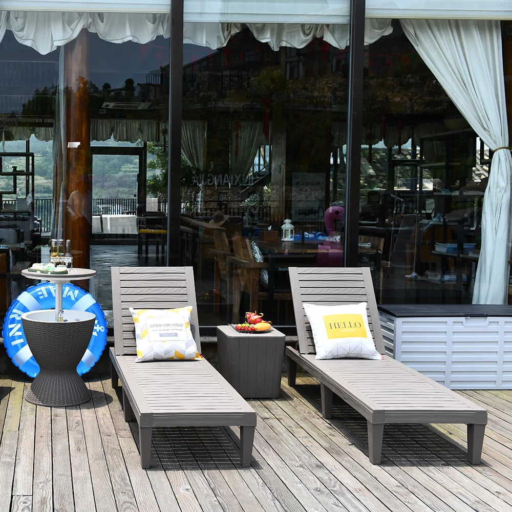 Hot selling sun beach chair 5 position back adjustable poolside bed