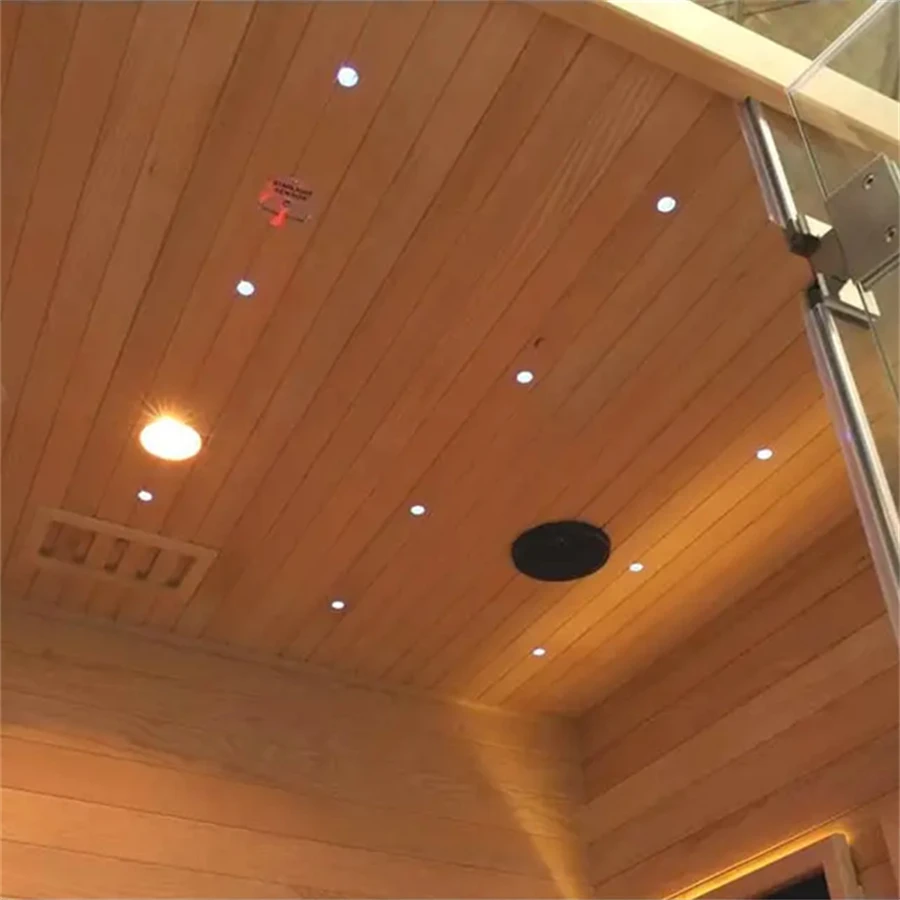 4 person indoor infrared sauna rooms with black glass