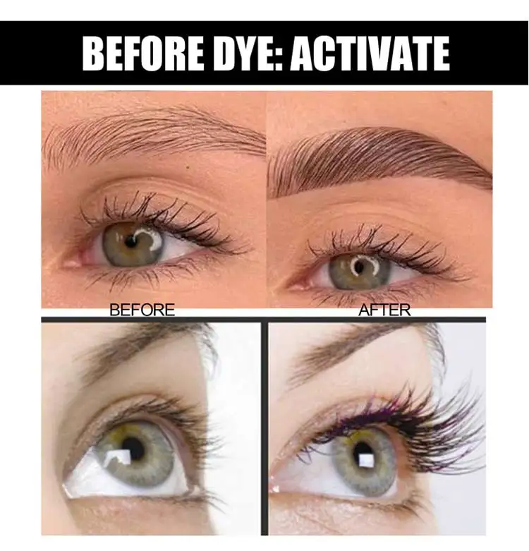 OEM ODM Hybrid Eyebrow Dye Tint Black Brown Light Brown Lash Hybrid Eyebrow Tint Dye Kit Eyebrow Tint Kit