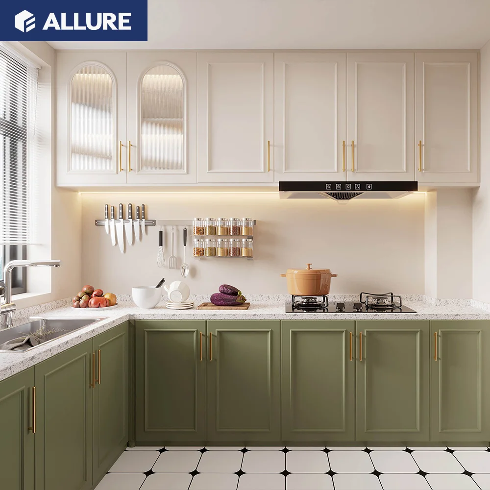 ALLURE automatic outdoor home and kitchen cabinets wholesale Smart designer solid wood melamine kitchen cabinet modern design