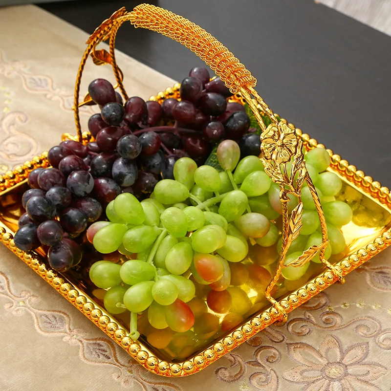 European-style wrought iron light luxury fruit plate high-end creative home fashion candy plate dried fruit plate
