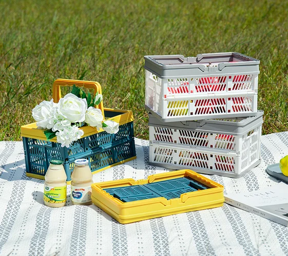Factory produced baskets Plastic wicker storage basket foldable easy to take