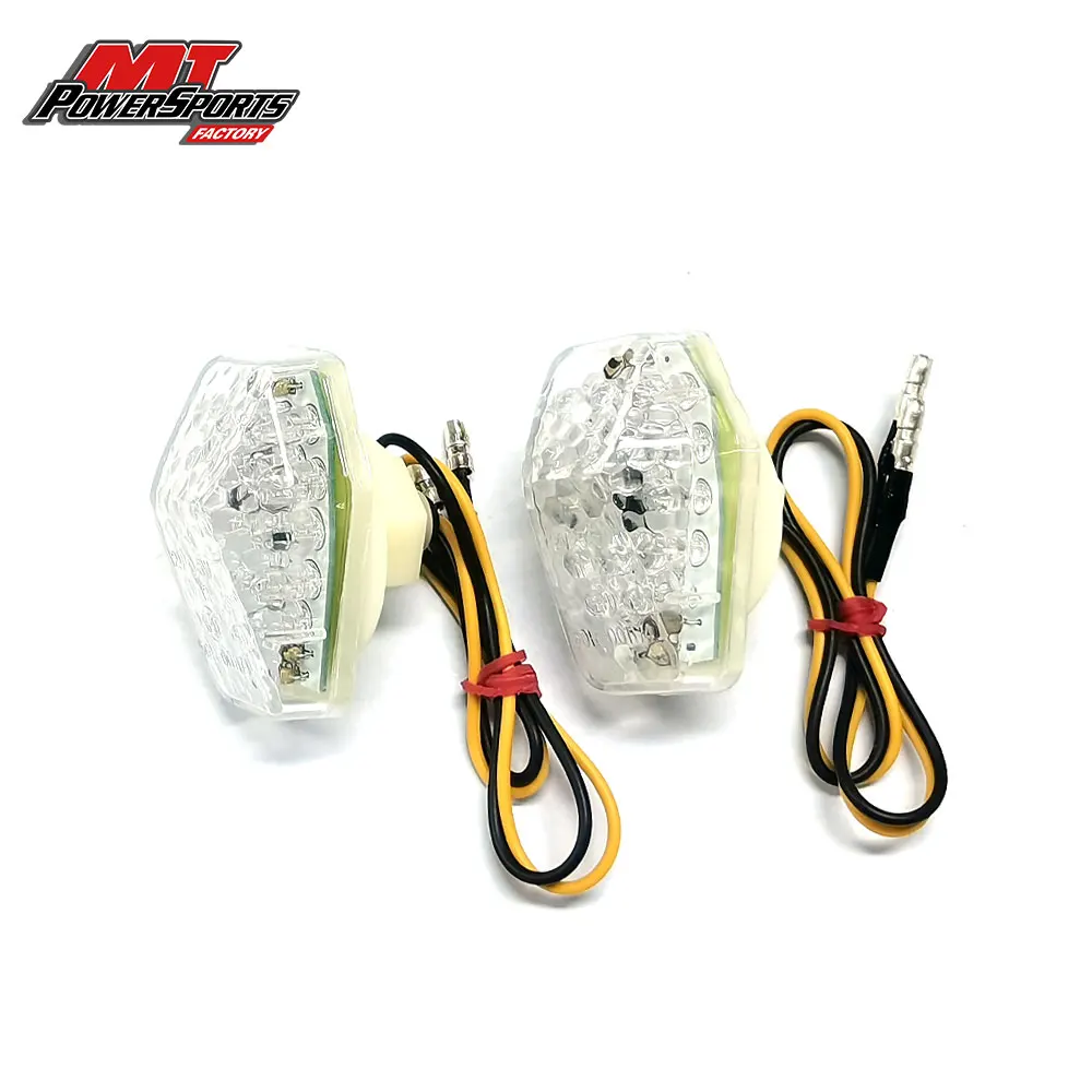 For Suzuki GSX-R600 GSX-S750 SV650 DRZ400 LTZ400 Motorcycle LED Flush Mount Turn Signals Flashing Lights Indicator